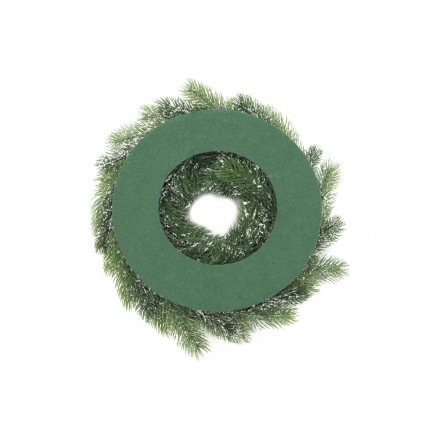 EUROPALMS Fir wreath, snowy, PE, 45cm